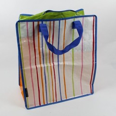 Lot of 4 Multicolor Patterned Reusable Shopping Bags Varied Sizes