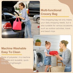 Washable Shopping Bags with Handles Bulk Foldable Grocery Bags Black S
