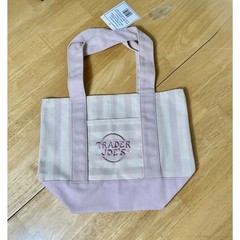Trader Joe’s Pastel Striped Canvas Tote Bag SINGLE NWT Pink 2026 Limited Edition