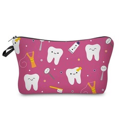 Livel lhood Tooth Dental Cosmetic Bag for Women Cute Makeup Pink 01