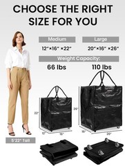 Medium Reusable Grocery Bag 4 Wheel Heavy Duty Rolling Shop Tote Folding Trolley