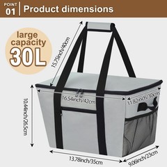 Reusable Grocery Bag – Expandable Insulated Cooler Bag with Bottom Board, Col…