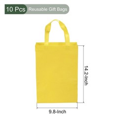 10 PCS Reusable DIY Blank NonWoven Tote Bags Arts Crafts Yellow 36×25 cm