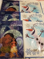 LOT OF 6 Disney Frozen Reusable Tote Shopping Bag MOANA DISNEY OLAF SNOW