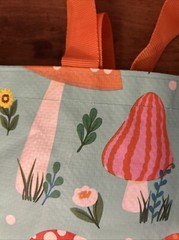 Marshall Eco Recycled Hugh Tote Graphics Mushrooms GiftTravel ,Storage,Grocery