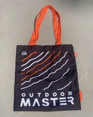 Outdoor Master Reusable Travel Shopping Tote Bag Snap Closure Black Orange Eco
