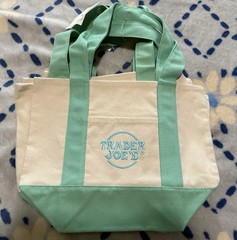 Trader Joe’s Mini Pastel Canvas Tote Bag Set, Multicolor Color Block, 4 Pack