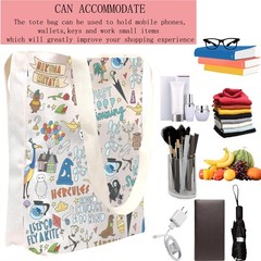 POFULL Movie Characters Collage Carrier Bag 9.2 inches x 6.8 inches, Beige