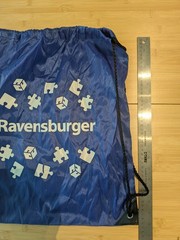 Ravensburger Blue Drawstring Bag Backpack Cinch Sack Puzzle Pieces Logo