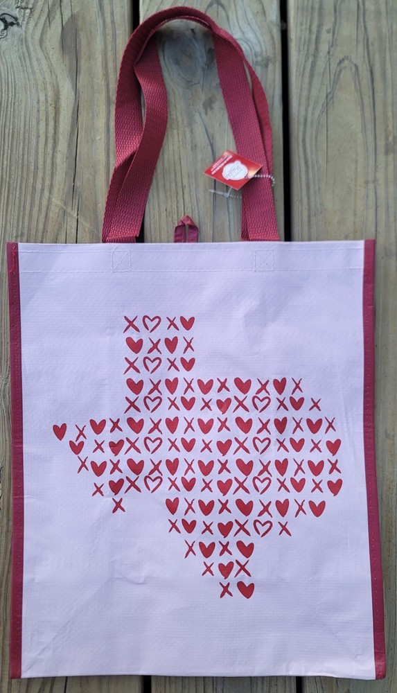 HEB Texas XO Tote Bag Love Kiss Heart Pink Red Destination Holiday 2025 New