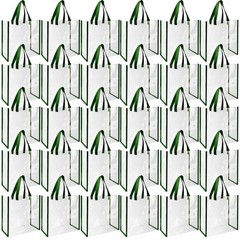30 Pack Clear Tote Bags 12x12x6 Stadium Approved Bulk Plastic Beach Gym Bags