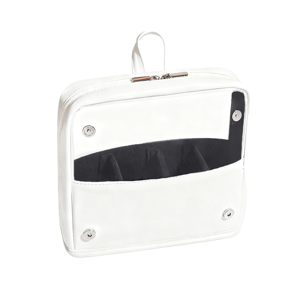 YDR Standing Makeup Brush Bag – Clear Portable Travel Cosmetic Pouch, White