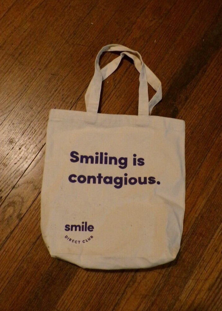 Smiling Is Contagious, 13×13″ Canvas Tote Bag, Smile Direct Club (SC-53)