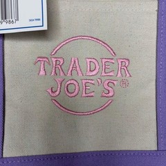 Trader Joe’s Canvas MINI Tote Bag Cotton Grocery Shopping — PASTEL PURPLE + Pink
