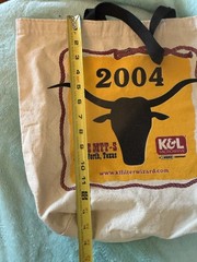 K&L Microwave Canvas Reusable Shopping Bag Graphic Print Foldable Fort Worth TX