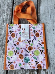 TWO (2) PACK Halloween reusable shopping bag PUMPKINS 🎃 TEDDY 🧸 BEARS fun