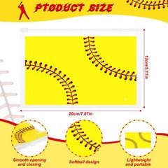 Sweetude 50 Pcs Softball Makeup Bag Bulk EVA Waterproof Sport Cosmetic Yellow