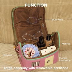 Tagi. Signal House Large Capacity Travel Makeup Bag, Waterproof Matcha Berry