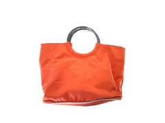 Nordstrom Reuseable Shopping Tote Bag Medium 16x11x6 Orange w/Plastic Handles