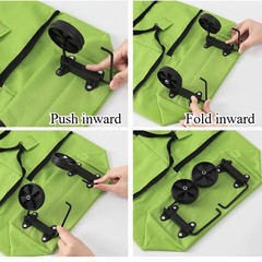 1PC Foldable Portable Grocery Pull Cart Shopping Cart with Wheels Small Trailer