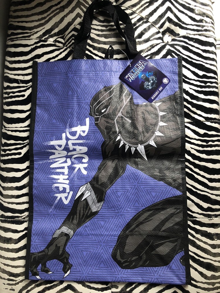 Marvel 2022 Black Panther Purple and Black Reusable Grocery Tote Bag 18″x13″ NEW