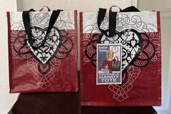 2007 Patty Reed Just Bag It Insta Totes Reusable Red & Black Dotted Hearts