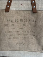 Jute Tote Bag Leather Handles Dana Point CA Coordinates Beach Market Tote