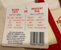 Trader Joe’s Red & Green Set: Mini Canvas Tote + Micro Tote & Grocery Bag – 6 pc
