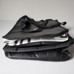 Lot Of 8 Lululemon Shopping Bags Snap Close Red White Black Print Reusable Tote