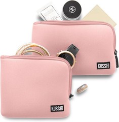 KUSSHI 2pc Neoprene On-The-Go Pouch Set (Blush Pink) Blush Pink
