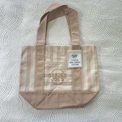 Trader Joe’s Mini Pastel Stripe Canvas Tote, Set of 4 NWT