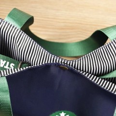 Starbucks Reusable Lunch Tote Bag Waterproof Nylon for Travel Blue