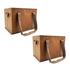 Deluxe Collapsible Reusable Shopping Box Bag Set with Reinforced Bottom Wavy …