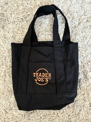 Trader Joe’s Black Solid Reusable Shopping Bag Tote