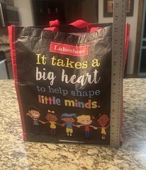 Lakeshore Learning Reusable Tote Bag Take A Big Heart with Children 14″x12″x6″