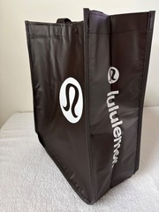 Lululemon Logo Large Reusable Shopping Tote Bag w/ Handles 16.5″ X 14″ NEW Brown