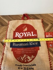 Royal Basmati Rice Jute Tote Bag India Burlap Market Bag Farmhouse Boho Decor