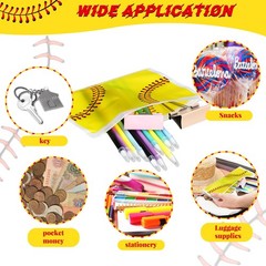 Sweetude 50 Pcs Softball Makeup Bag Bulk EVA Waterproof Sport Cosmetic Yellow
