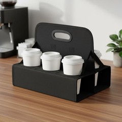 6 Cup Beverage Carrier Sturdy Base Foldable Drink Tote Long-Lasting