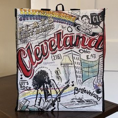 Heinen’s CLEVELAND OHIO 15 x 13.75 x 7.5″ Reusable Shopping Tote Bag ~ Landmarks