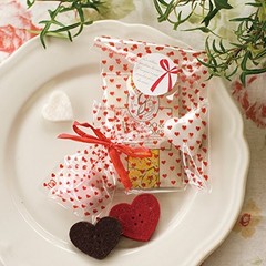Heads Heart Red OPP Wrapping Bags Made in Japan W195 x H290mm Medium Same Design