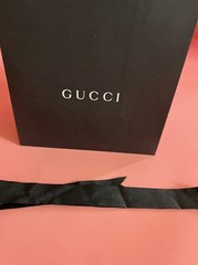 Gucci Reusable Paper Shopping Bag Gift Rope Handle Black 15″ x 9″ x 5.5″