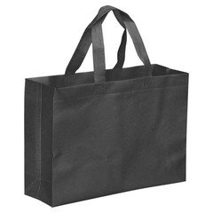 25x35cm Reusable Gift Bag, 10Pcs Horizontal Style Non-Woven, Black