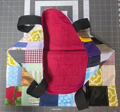 handmade Patchwork Reusable Shopping Bag Multicolor Medium Tote 19 x 17 in