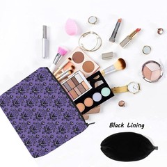 LEVLO Haunted Horror Makeup Bag – Spooky Purple Zipper Pouch –