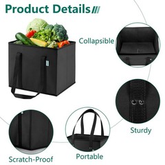 4 PCS Reusable Grocery Bags Foldable Heavy Duty Large Shopping Handles Tote