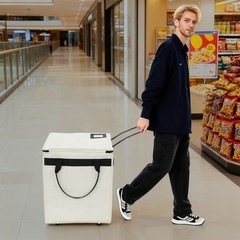 20kg Load Reusable Grocery Bag, Foldable Shopping Trolley, Rolling Shopping Bag