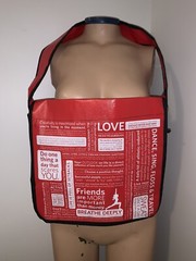 Lulukemon Reusable Shoulder Tote Bag Red Manifesto 14x12x3.25” New