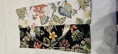 Floral Pattern Reversible Reusable Shopping Bag 21 x 15 in Black Multicolor