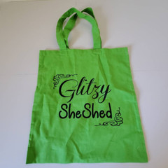 Glitsy SheShed Reusable Shopping Bag Lime Green Foldable Tote 16 x14 In